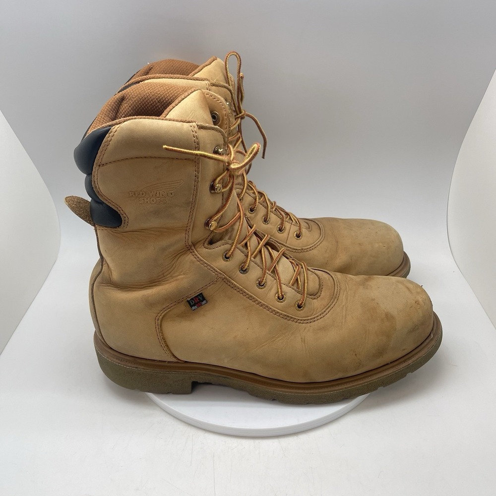 Red Wing Boots Mens 14 2E 4482 Leather Steel Toe Dry Beige Mid Calf Workwear